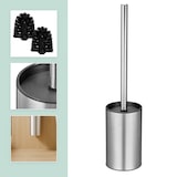 thumbnail of Relaxdays Toilettenbürste Wandmontage, zum Kleben, HxBxT: 40,5 x 9 x 10 cm, WC-Bürste, Edelstahl, Kunststoff, silber