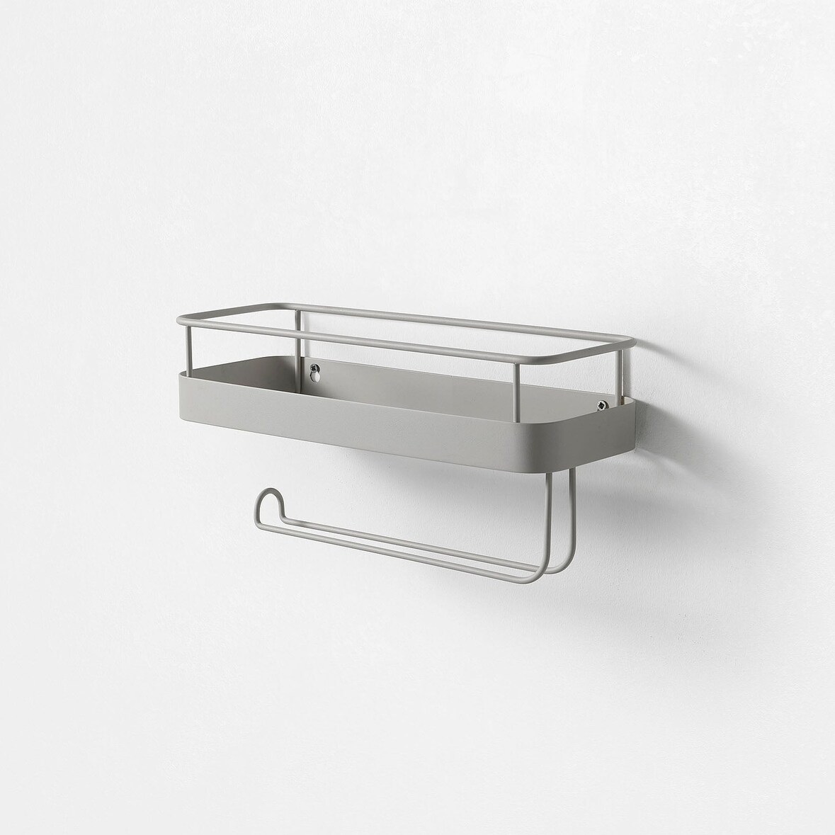 AQA Design Mensola in metallo c/portarotolo da cucina LYU bianco cm. L.31,5 P.11,5 H.14 MP02967