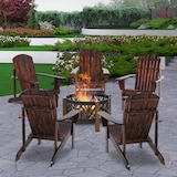 thumbnail of Silla Adirondack de madera silla de jardín con reposabrazos y respaldo alto para terraza balcón exterior 72x95x93 cm marrón