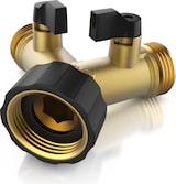 thumbnail of Brandson Wasserventil 2 Wege - Y-Verteiler für 3/4 Zoll Wasserhahn - Garten Wasserverteiler - Verteileranschluss für Wasserschlauch - 2 Drehschalter