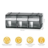 thumbnail of ArtPlast - Contenitore modulare in plastica L 192 x P 60 x H 77 mm con 3 contenitori trasparenti ribaltabili