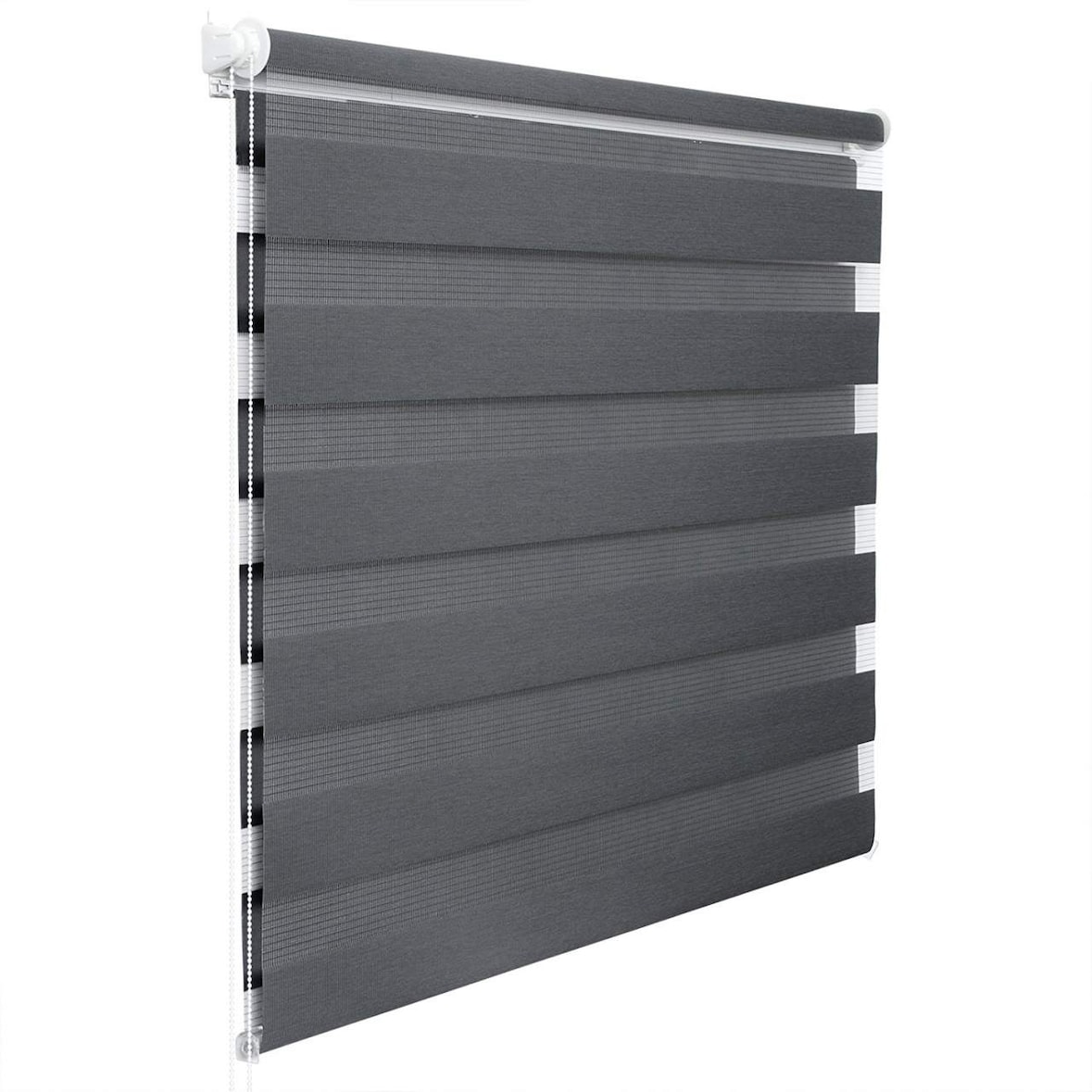Helloshop26 - Tenda a rullo giorno e notte Zebra rullo a doppio strato 45x150cm grigio scuro 19_0000856