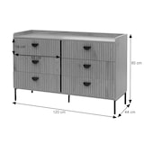 thumbnail of Kommode HWC-O39, Highboard Schrank, 6 Schubladen Melamin MDF 80x120x44cm ~ Holzoptik schwarz
