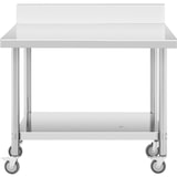 thumbnail of Royal Catering Edelstahltisch mit Rollen - PREMIUM - 60 x 100 cm - 155 kg - Aufkantung -
