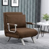 thumbnail of HOMCOM Poltrona Letto Schienale Reclinabile su 5 Posizioni Marrone