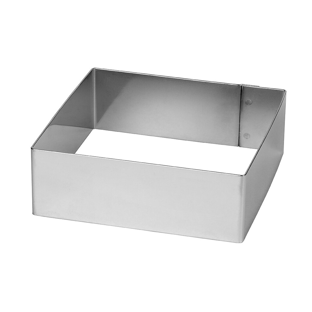 Matfer Mousse-Quadrat aus Edelstahl, Höhe 4,5 cm 21x21 cm (371137)