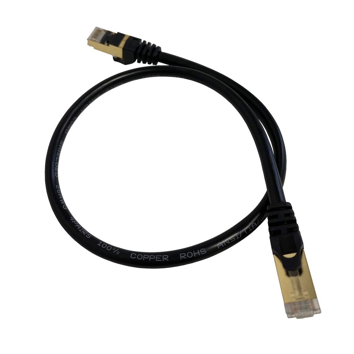 Vago-Tools CAT7 Patchkabel Netzwerkkabel schwarz 1m rund