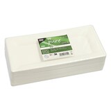 thumbnail of PAPSTAR 50 Teller, Zuckerrohr "pure" eckig 13 cm x 26 cm weiss (89746, 50 Stück)