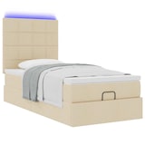 thumbnail of vidaXL Ottoman-Bett mit Matratze & LEDs Creme 90x190 cm Stoff