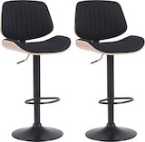 thumbnail of 2er Set Barhocker Clawson Stoff natura/schwarz/schwarz