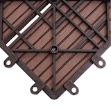 thumbnail of Baldosa WPC Ródano + cenefa, aspecto madera balcón/terraza, 11x cada una 30x30cm = 1m2 Premium ~ café lineal vertical