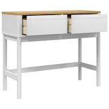 thumbnail of Décoshop26 - Konsolentisch mit zwei Schubladen 89,5 x 36,5 x 73 cm Kiefernholz und weiß-eiche MFD DEC031988