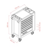 thumbnail of Mephisto Werkzeugwagen Werkstattwagen mit Edelstahlablage und 8 von 8 Schubladen mit Chrom-Vanadium Werkzeug in Soft Inlays mit Carbonoptik