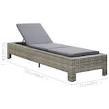 thumbnail of vidaXL Sonnenliege mit Auflage Grau Poly Rattan