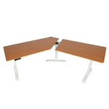 thumbnail of Schreibtisch HWC-D40, Computertisch, 120° elektrisch höhenverstellbar ~ natur, weiß