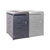 thumbnail of 1er-Mülltonnenverkleidung | HxBxT 125x69x84cm | 80-240 Liter | Mülltonnenbox Pflanzkasten Edelstahl-Metall