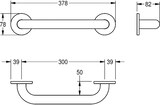 thumbnail of KWC Haltegriff, CONTINA, Edelstahl, 378x78x82 mm, Griffbreite 300 mm