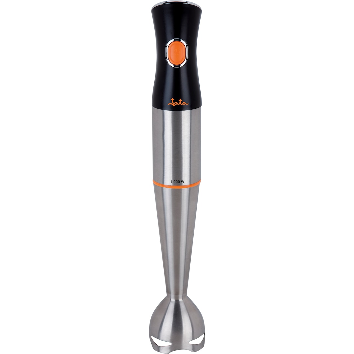 Batidora de mano Jata BT176 con doble cuchilla de acero inox. 1.000 W. Pie de acero inoxidable desmontable. Pulsador de potencia. Incluye vaso medidor