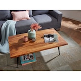 thumbnail of Sheesham Couchtisch, Massivholz, Baumkante, Metallgestell, Handgefertigt mit Schutzlack. 110x60x40 cm | Kadima Design