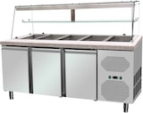 thumbnail of Saladette / Salattheke - 1,88 x 0,82 x 1,40 m - mit 3 Türen - eckigem Glasaufsatz - IDEAL Plus Glasaufsatz 50 cm