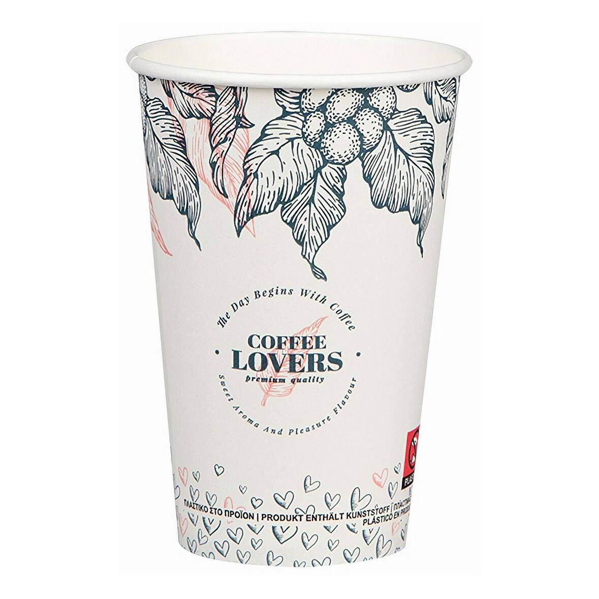 200x Kaffeebecher CoffeeToGo Pappbecher Design COFFEE LOVERS 300ml schmal