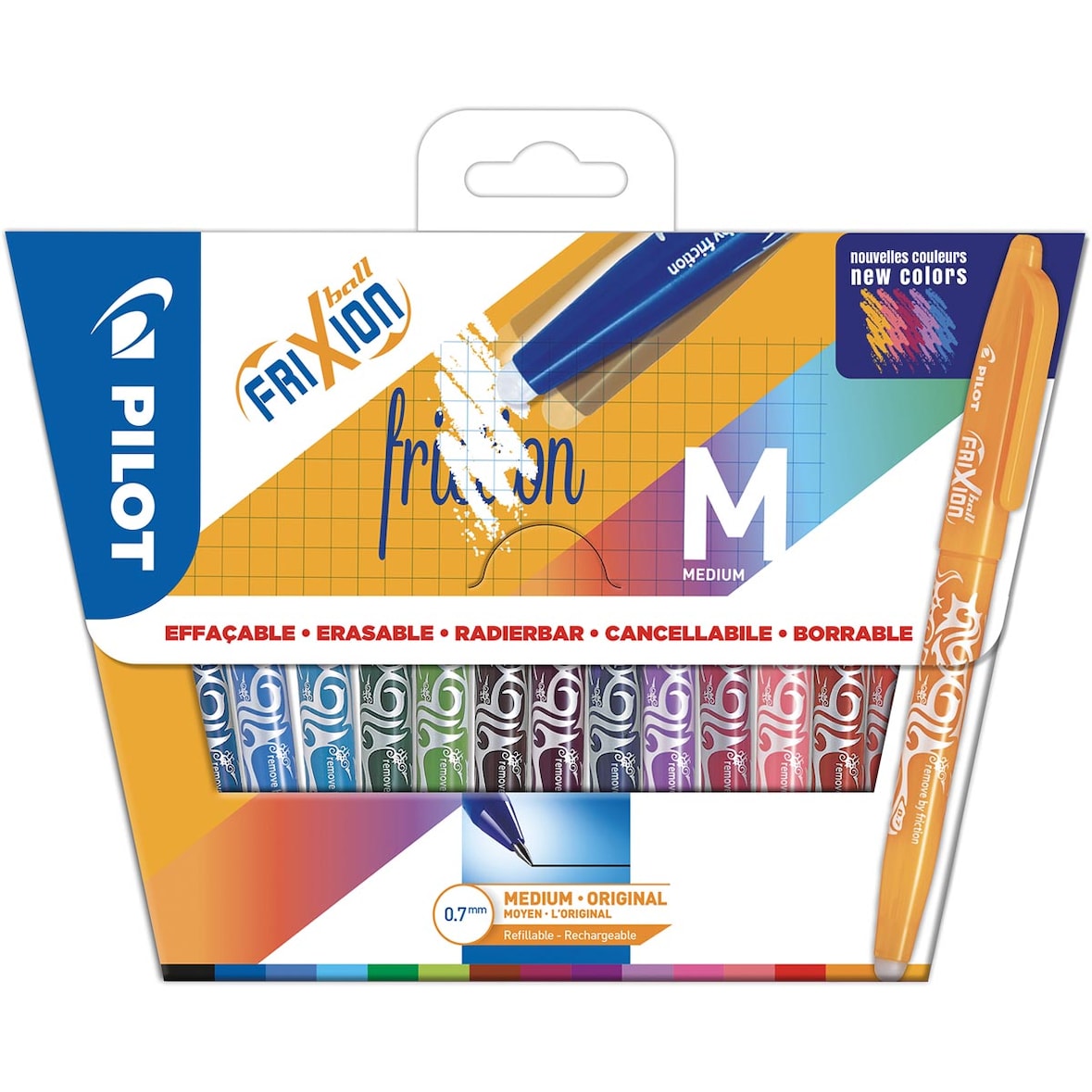 PILOT Pochette de 15 FriXion Ball 0,7. Couleurs assortis.