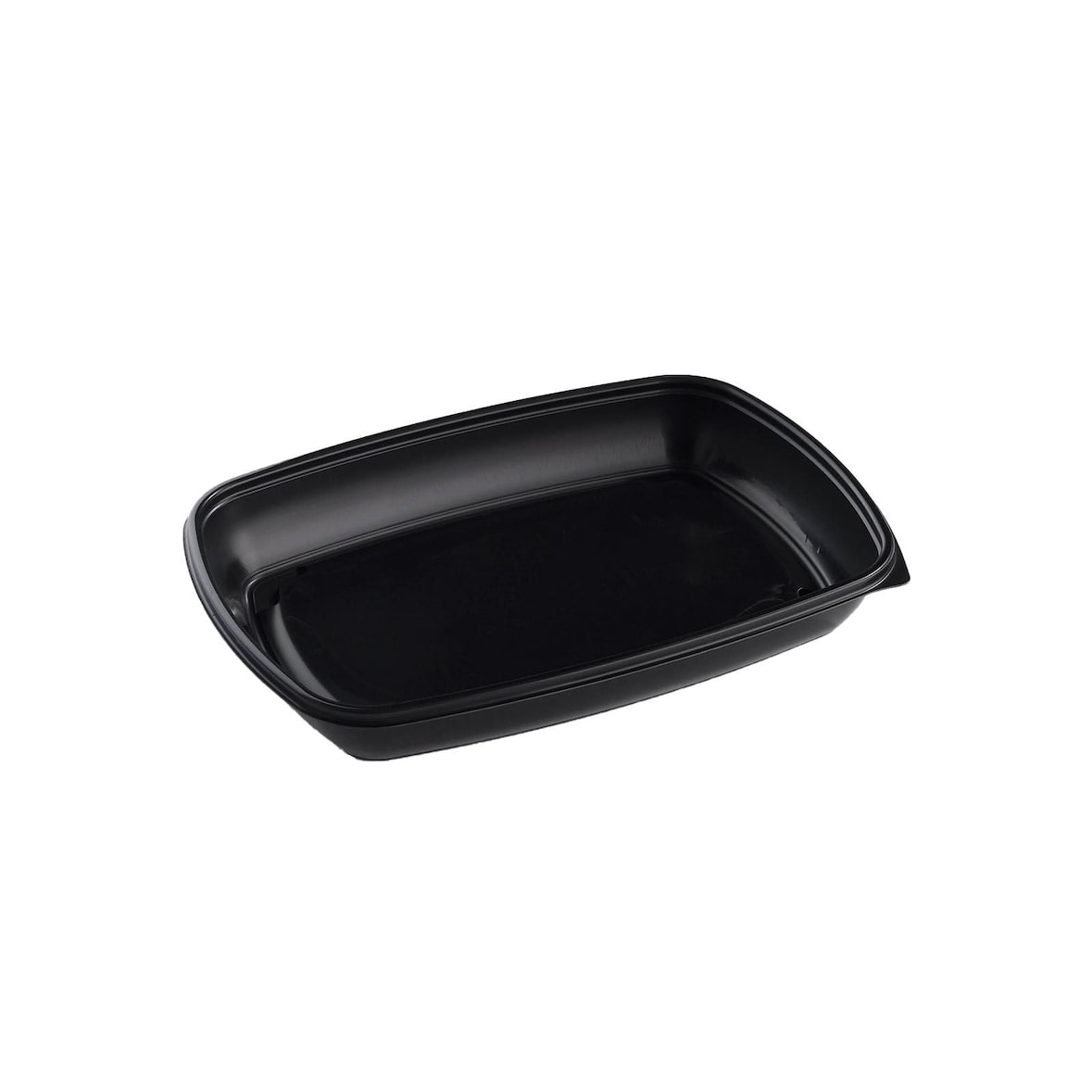 150x Menüschale, PP, schwarz, ungeteilt, 1350ml