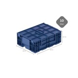 thumbnail of PROREGAL 5x VDA KLT Kleinladungsträger mit Verbundboden & Auflagedeckel | HxBxT 14,7x30x40cm | 10 Liter | KLT