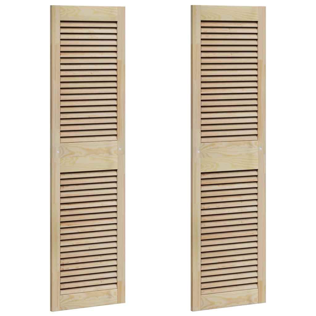 vidaXL Kastdeur 2 pcs Naturel 140.5x2x59.5 cm Massief grenenhout