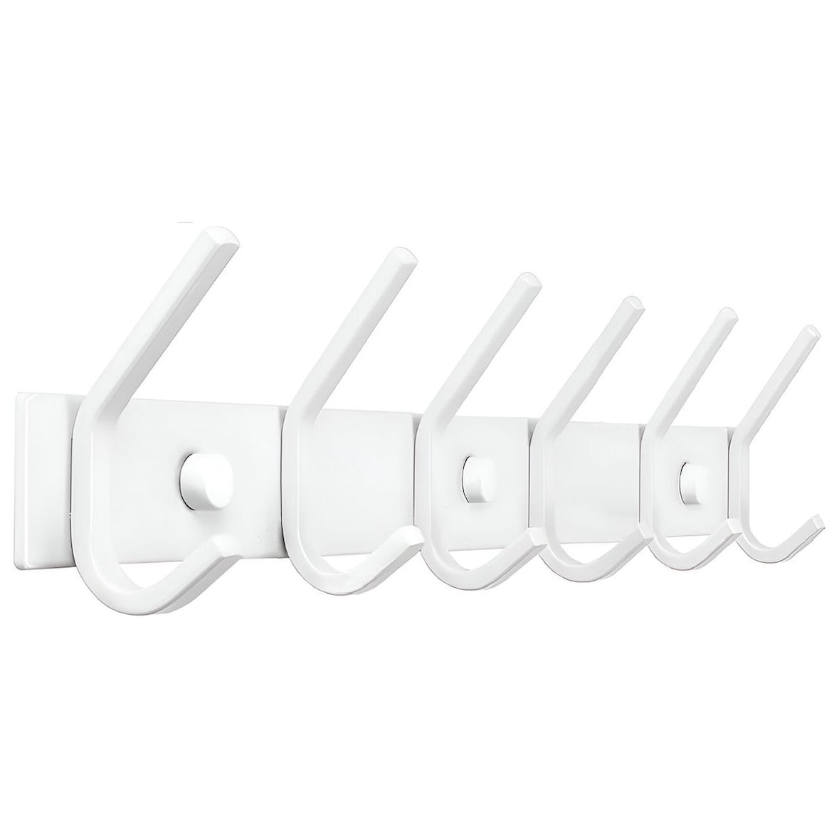 TOJ Living Perchero de pared – 12 ganchos – 46 cm – acero inoxidable – blanco – colgador