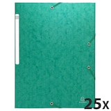 thumbnail of Exacompta 55953E 25x Sammelmappe mit Gummizug und 3 Klappen, Scotten Colorspan-Karton 600g/qm, für Format DIN A4 - Grün