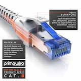 thumbnail of Primewire Patchkabel CAT 8 mit Baumwollummantelung - Gigabit Ethernet LAN Kabel - 40 Gbit/s - S/FTP PIMF Schirmung - Netzwerkkabel - 20m