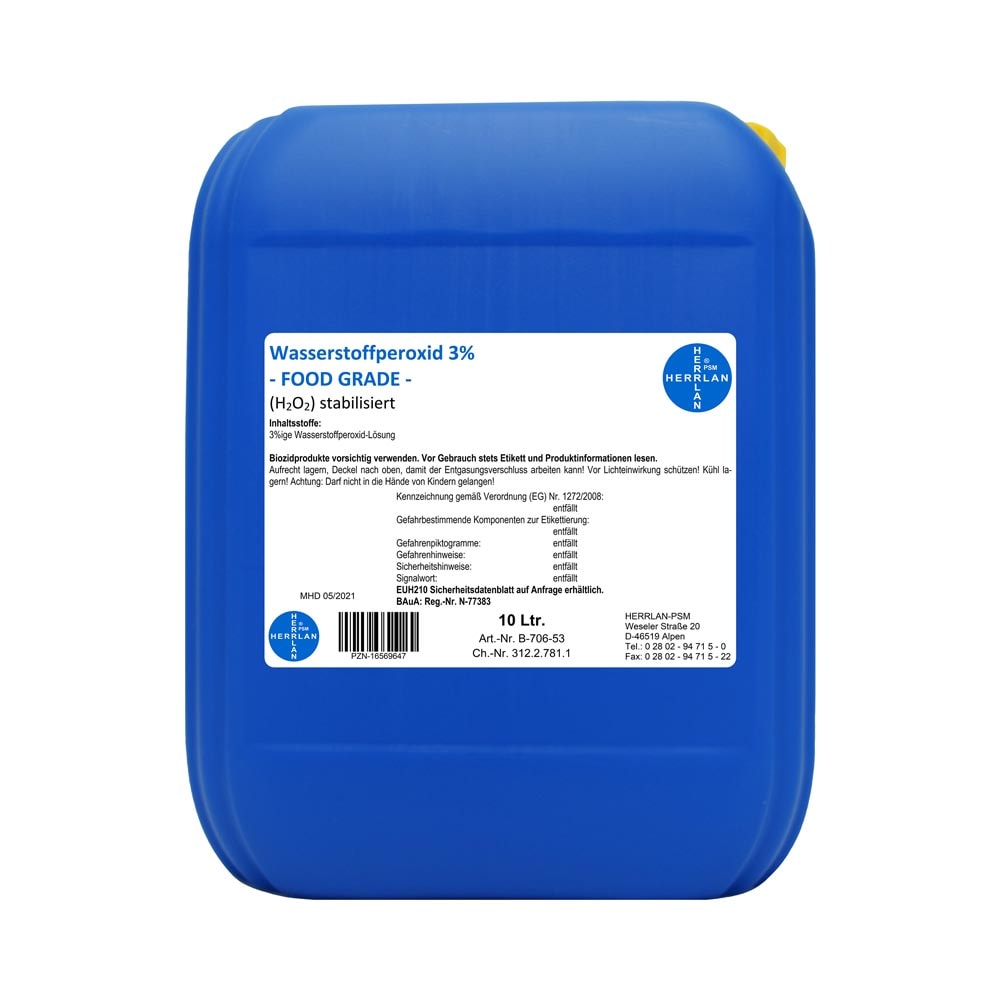 Wasserstoffperoxid 3% FOOD GRADE I 10 Liter I stabilisiert I PZN-16569647 I Made in Germany
