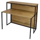 thumbnail of Mostrador iCub con mesa 60x120x110cm Negro en madera maciza de pino acabado vintage estilo industrial Box Furniture
