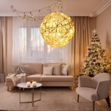 thumbnail of WellHome - Champagnergoldene leuchtende Weihnachtskugel mit 40 warmweißen LED-Lichtern Ø25cm