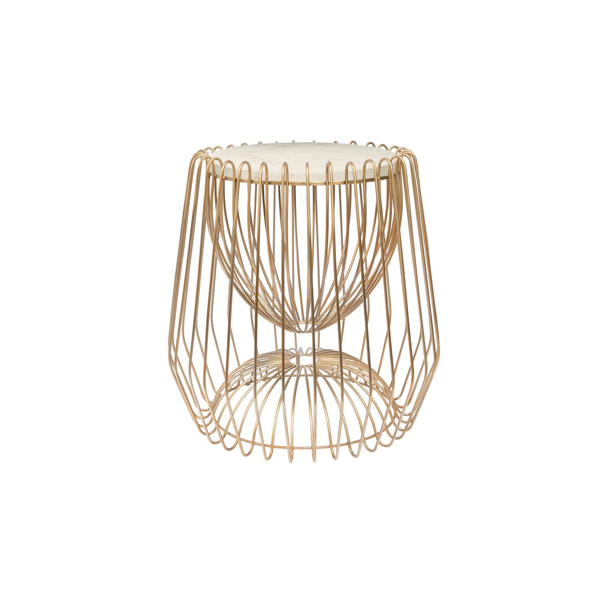 Beistelltisch Natassia 200 Weiß / Messing