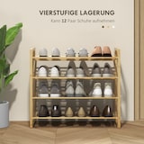 thumbnail of Schuhregal aus Bambus natur 76x33x67 cm, 4 Ebenen, für bis zu 12 Paar Schuhe