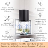 thumbnail of Klarstein Barett Inselabzugshaube Ø35 cm Umluft 558 m³/h LED Aktivkohlefilter Schwarz