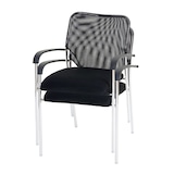 thumbnail of 2er-Set Besucherstuhl Tulsa, Konferenzstuhl stapelbar, Stoff/Textil ~ Sitz schwarz, Rückenfläche schwarz