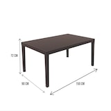 thumbnail of Dmora Tavolo da esterno Danastas, Ripiano rettangolare da pranzo, Tavolo da giardino multiuso, 100% Made in Italy, 150x90h72 Cm, Antracite
