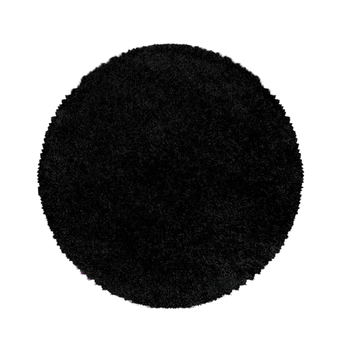 Teppich Wohnzimmer Hochflor Einfarbig Weich Flauschig Waschbar Strapazierfähig Rund Schwarz 120x120 cm – SPREE von Kadima Design