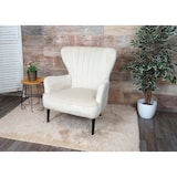 thumbnail of Lounge-Sessel HWC-K37, Cocktailsessel Polstersessel Sessel, Samt (280g/m²) ~ creme-beige