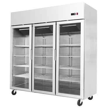 Atosa, Armadio refrigerato BT compatto TRE PORTE IN VETRO 1800mm, acciaio inox, 1800 x 730 x 1945 mm (L x P x A),grigio
