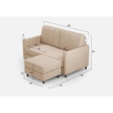 thumbnail of Karay 2-zits medium zitbank (twee zitplaatsen van 70 cm) + poef buitenafmetingen L.158 D.145 kleur beige
