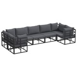 thumbnail of vidaXL Gartensofa-set mit Kissen 7 pcs Schwarz Aluminium
