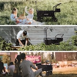 thumbnail of BRASQ Bolderkar Opvouwbaar Deluxe WC200 - 108L inhoud - Met duwstang - Lichtgewicht - Tot 100 kg draagvermogen - Inclusief 2 opbergtassen - Zwart