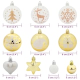 thumbnail of vidaXL Weihnachtskugel-Set 40 pcs Weiß und Gold Kunststoff