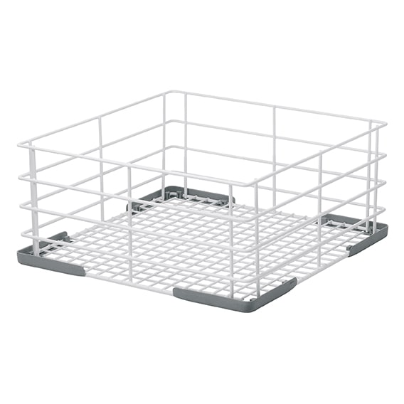Glazenkorf staal wit | Glazen en kopjes | 350x350x170(h)mm
