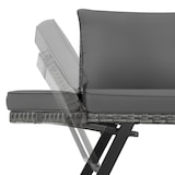 thumbnail of tectake Sofá lounge de ratán SINTRA, reposabrazos ajustables, 2 en 1 - Gris