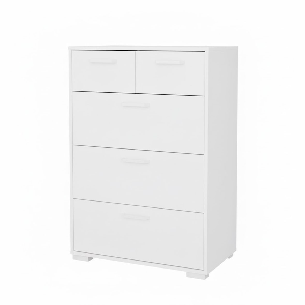 Cassettiera Alta 5 Cassetti Comò Mobile Contenitore Moderno Cassetti Scorrevoli A Sfera Camera Da Letto Ingresso Soggiorno 70.2×39.8×82.7 Cm Bianco